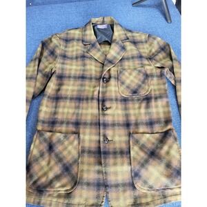 60s VTG Pendleton Wool Plaid Button up 49ers Jacket Blazer Men's Size Med